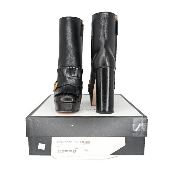 Gucci GG Marmont Fringe Leather Platform Boots - Picture 5 of 6
